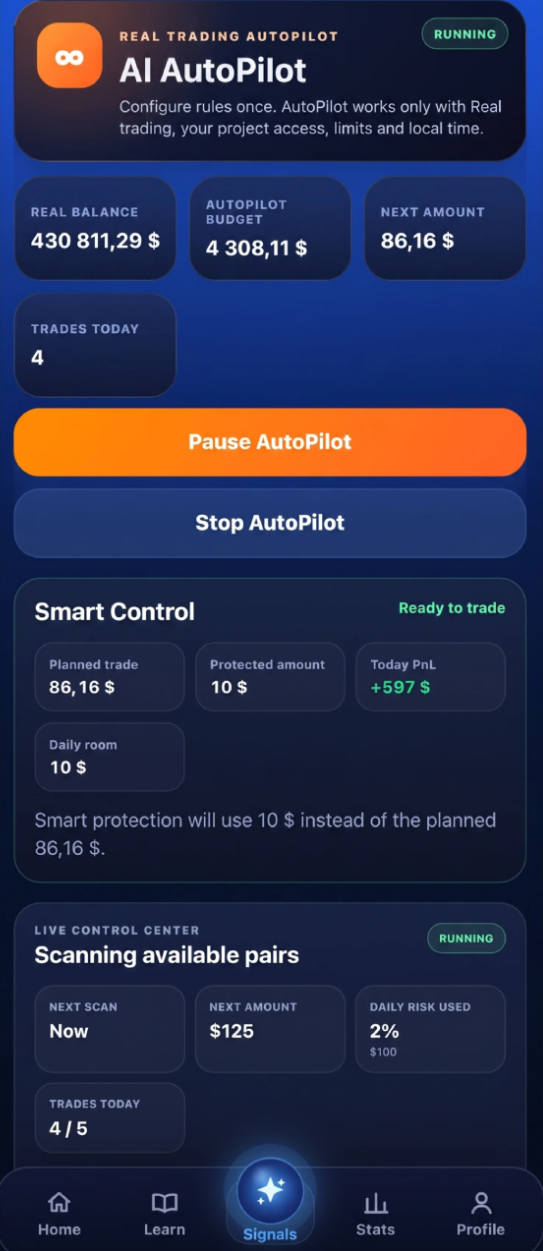 TradeLoom Assistant AutoPilot interface