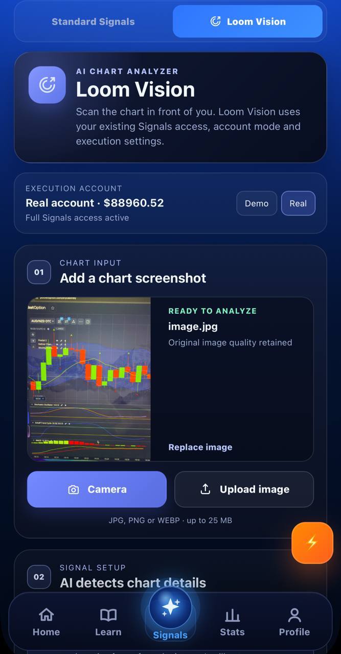TradeLoom Assistant LoomVision screen